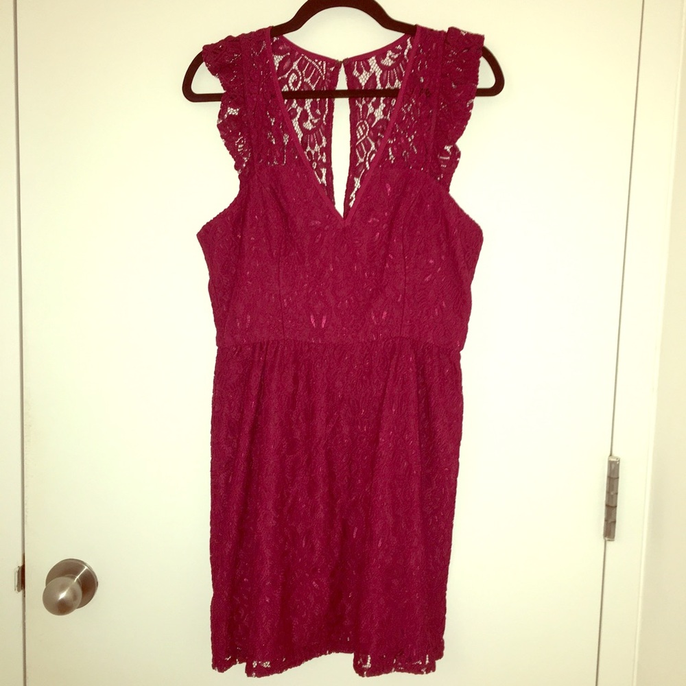 NWT BCBGeneration Lace Dress in Garnet - Size 12